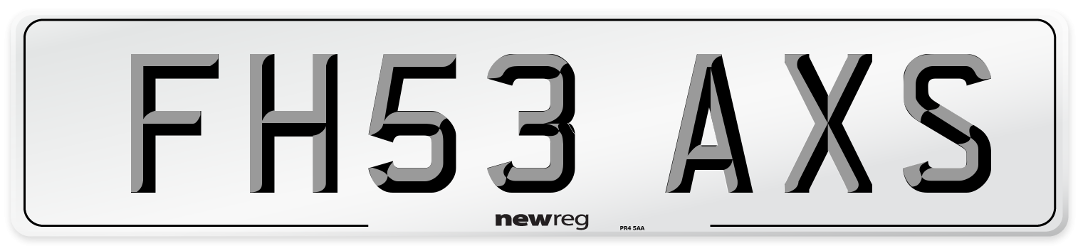 FH53 AXS Number Plate from New Reg